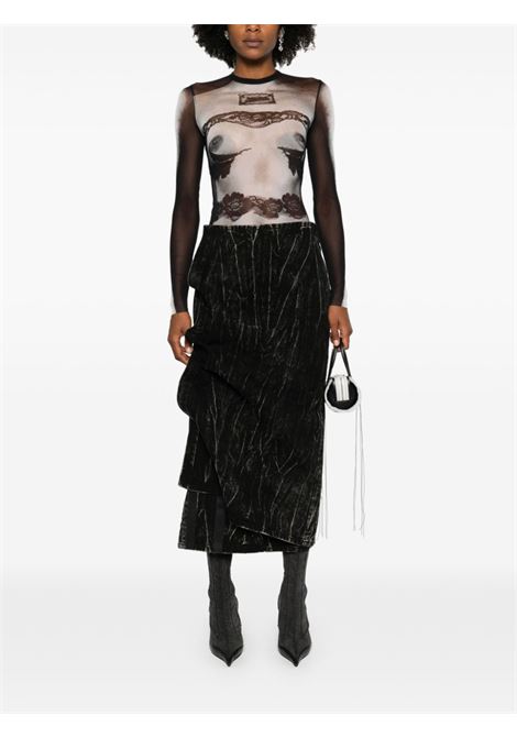 top body lace mariniere donna nero in poliammide  JEAN PAUL GAULTIER | 24/31-F-TO228-T564-000201
